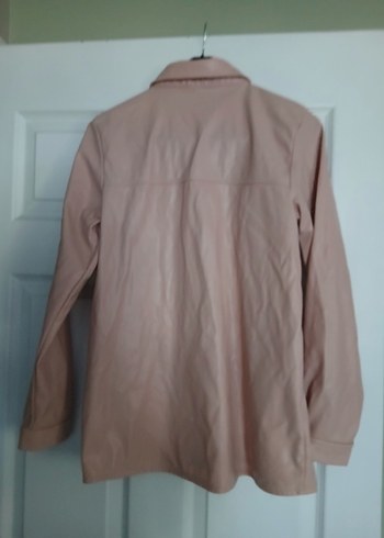 pudra Düğmeli Kadın Deri Ceket s beden - Görsel 2