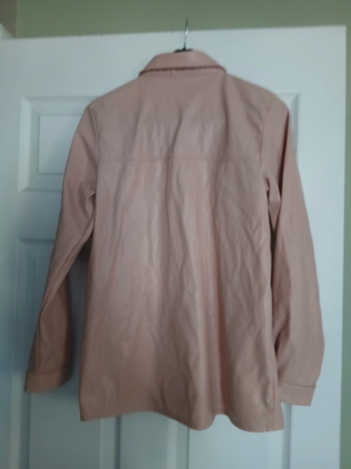 pudra Düğmeli Kadın Deri Ceket s beden - Görsel 2