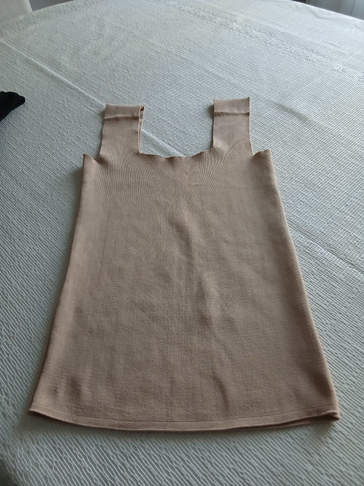 Bej Straplez Kadın Midi Atlet - Görsel 2