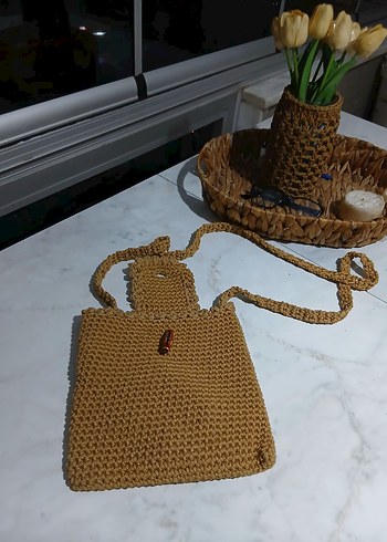 Örgü Kadın Çapraz Çanta Kahverengi - Görsel 4