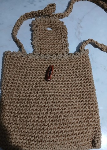 Örgü Kadın Çapraz Çanta Kahverengi - Görsel 2