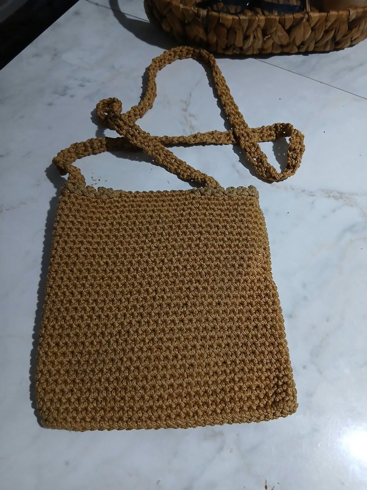 Örgü Kadın Çapraz Çanta Kahverengi - Görsel 3