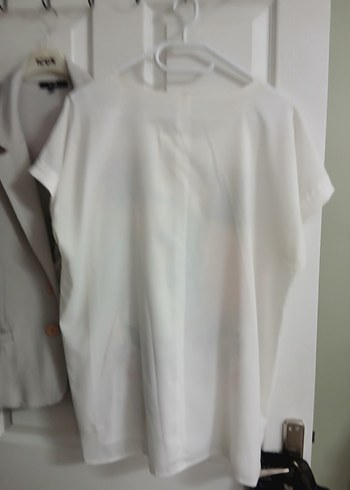 Baskılı Beyaz Kadın Bohem Kısa Kollu Tişört - Görsel 2