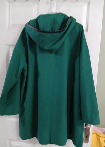 Kadın Yeşil Midi Kapüşonlu Kaban - Görsel 3