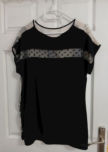 Turkuaz bol kesım Tişört - Görsel 2