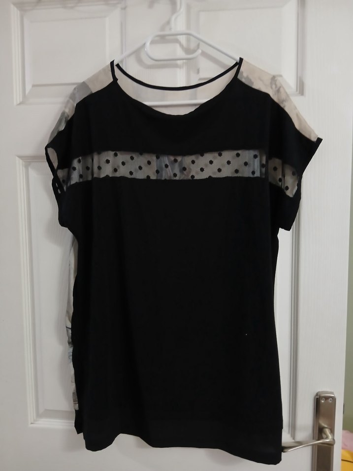 Turkuaz bol kesım Tişört - Görsel 2