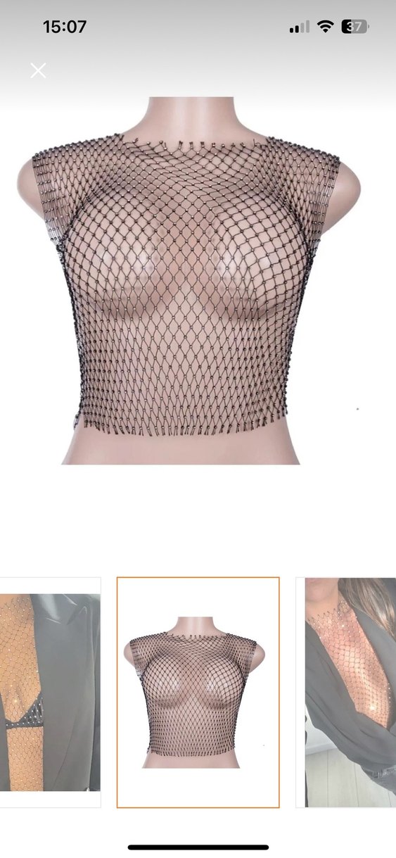 Kadın Parlak Siyah Vücut Zinciri - Görsel 2