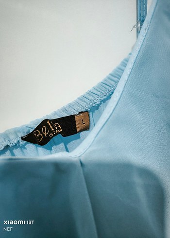 Mavi Fırfırlı Uzun Askılı Elbise - Görsel 8