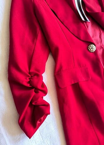 Kırmızı blazer ceket - Görsel 8