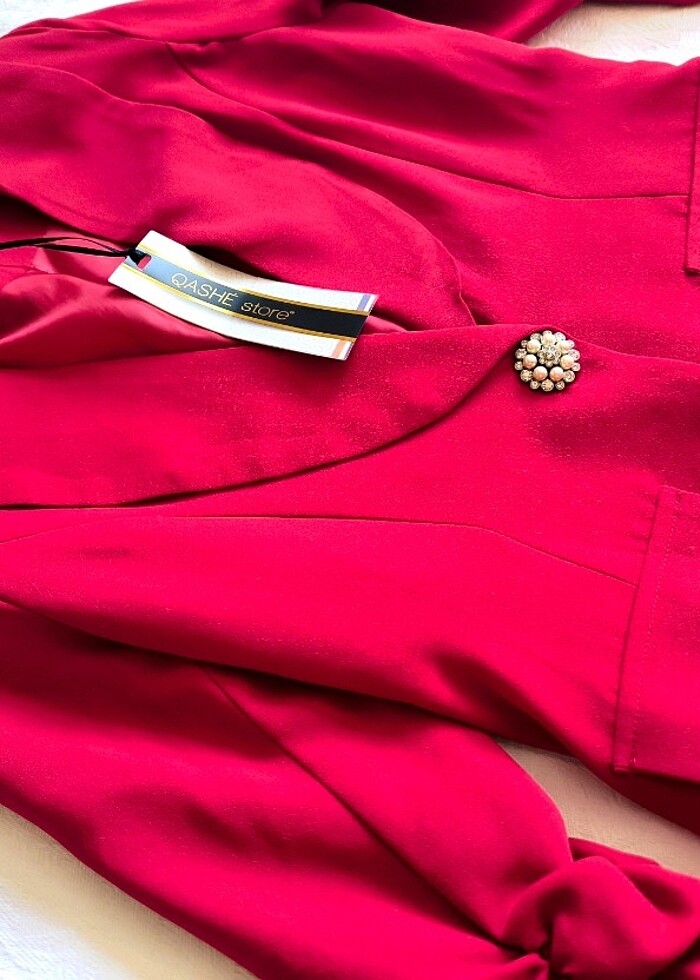 Kırmızı blazer ceket  - Görsel 3