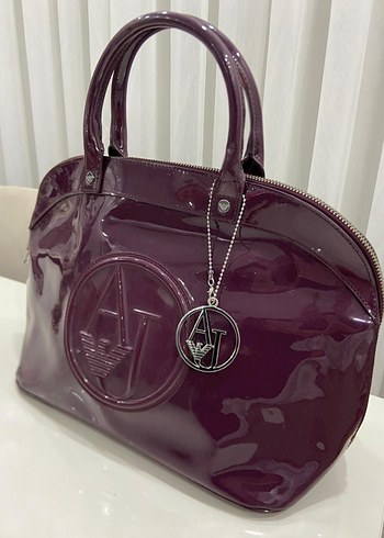 Emporio Armani Emporio Armoni Murdun parlak deri kol cantasi