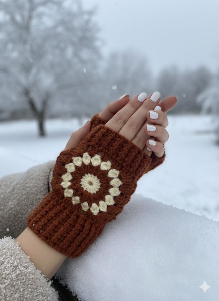 Örgü Parmaksız Eldiven - Görsel 2