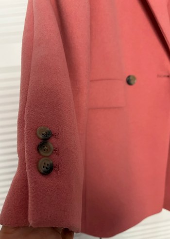 Mango marka Düğmeli Pembe Midi Kadın Kaban - Görsel 4