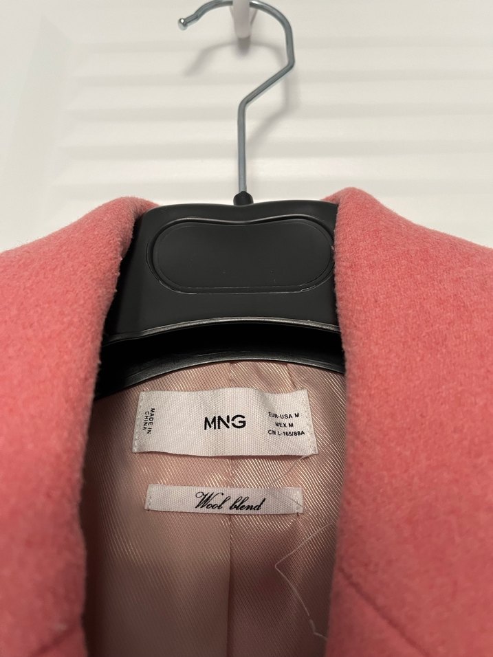 Mango marka Düğmeli Pembe Midi Kadın Kaban - Görsel 5