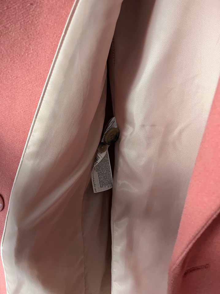 Mango marka Düğmeli Pembe Midi Kadın Kaban - Görsel 3