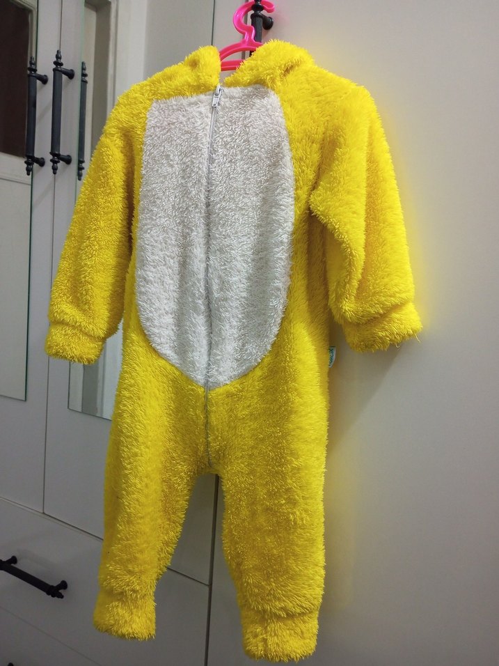 Sarı Renkli Peluş  tulum kız erkek - Görsel 2