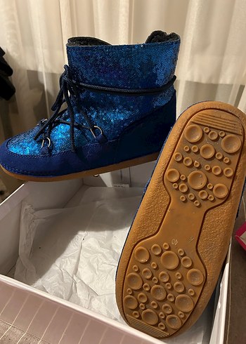 Mavi Süet Simli Kadın Bot - Görsel 2