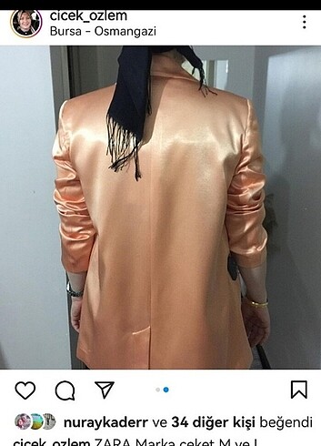 Zara Zara marka etiketli ceket Tek Beden L 