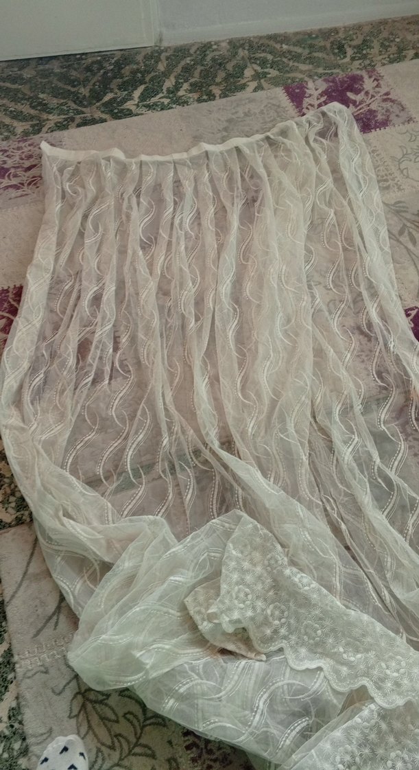 İşlemeli Beyaz Bohem Tül Perde - Görsel 2