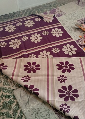 Çiçek Desenli Mor Renkli halı örtüsü 4.5 metre kare - Görsel 8