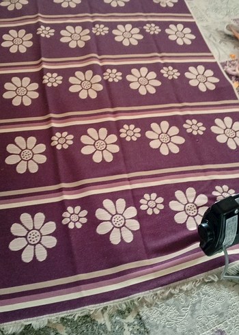 Çiçek Desenli Mor Renkli halı örtüsü 4.5 metre kare - Görsel 4