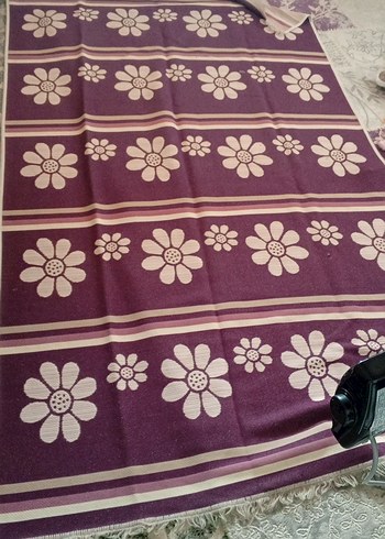 Çiçek Desenli Mor Renkli halı örtüsü 4.5 metre kare - Görsel 5