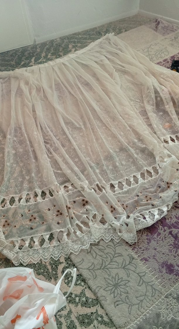 İşlemeli Beyaz Bohem Perde - Görsel 4