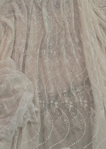 İşlemeli Beyaz Bohem Tül Perde - Görsel 7