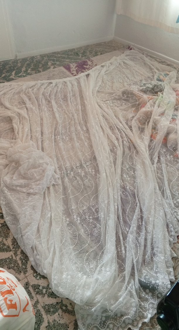 İşlemeli Beyaz Bohem Tül Perde - Görsel 2