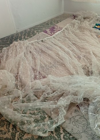 Bohem Beyaz Dantel Tül Perde - Görsel 7