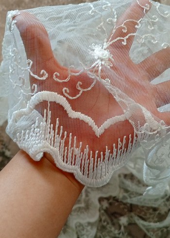 Bohem Beyaz Dantel Tül Perde - Görsel 5