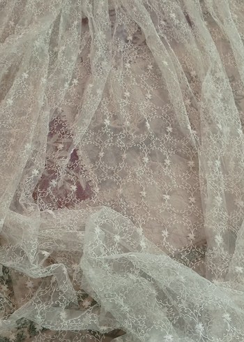 Bohem Beyaz Dantel Tül Perde - Görsel 9