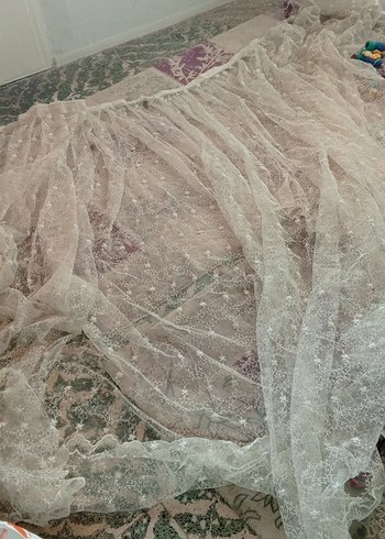 Bohem Beyaz Dantel Tül Perde - Görsel 3