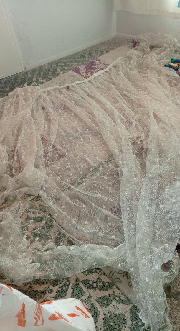 Bohem Beyaz Dantel Tül Perde - Görsel 3