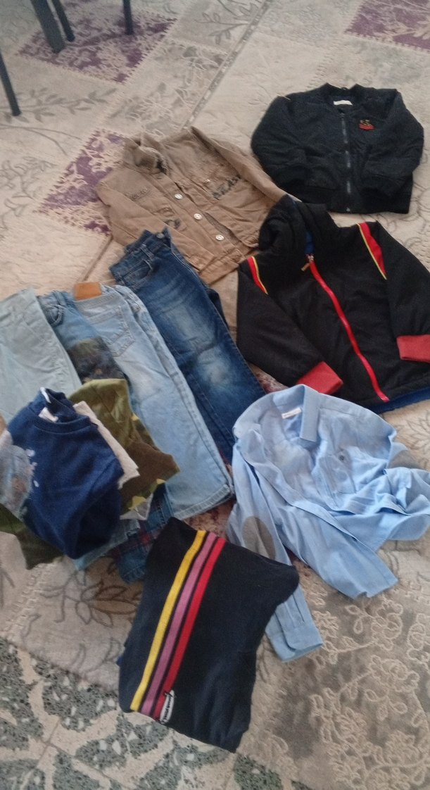 Düğmeli Kahverengi Nakışlı Kot Ceket - Görsel 5