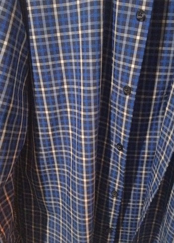 Erkek Koyu Mavi Kareli Uzun Kollu Gömlek - Görsel 5