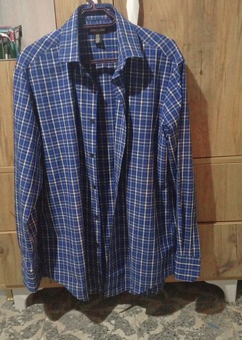 Erkek Koyu Mavi Kareli Uzun Kollu Gömlek - Görsel 4