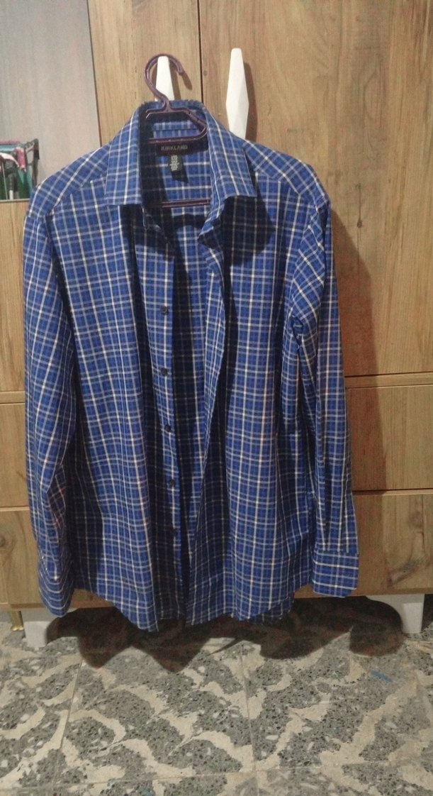 Erkek Koyu Mavi Kareli Uzun Kollu Gömlek - Görsel 4