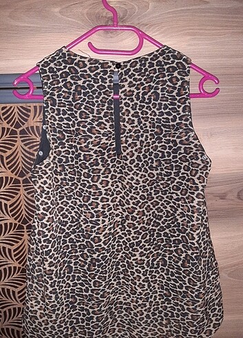 s Beden Leopar desenli bluz