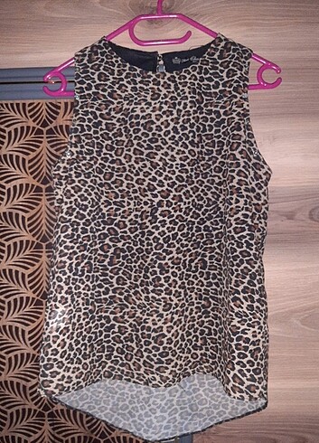 s Beden çeşitli Renk Leopar desenli bluz