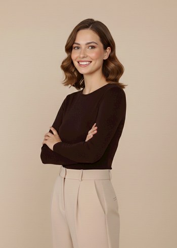 Acı Kahve Bisiklet Yaka Basic Body - Görsel 5