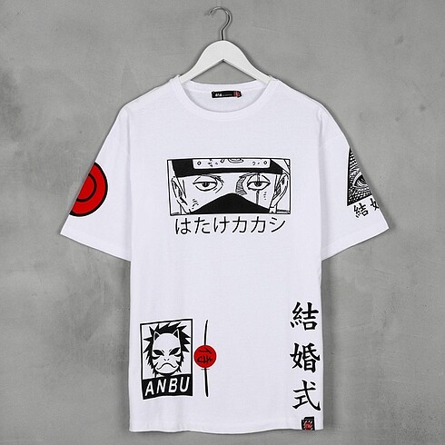 Kakashi Hatake Anime Beyaz Unisex Tshirt