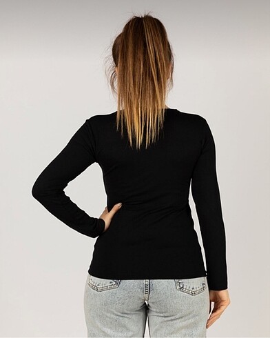 xxl Beden siyah Renk Siyah Bisiklet Yaka Basic Body