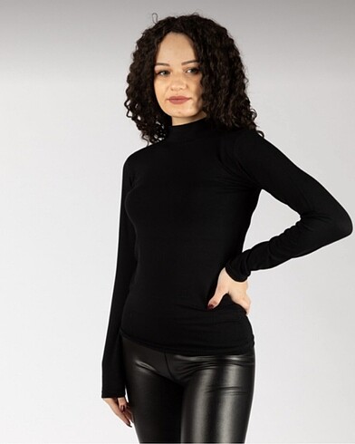 Diğer Siyah Yarım Boğazlı Basic Body