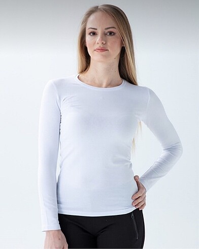 Beyaz Bisiklet Yaka Basic Body