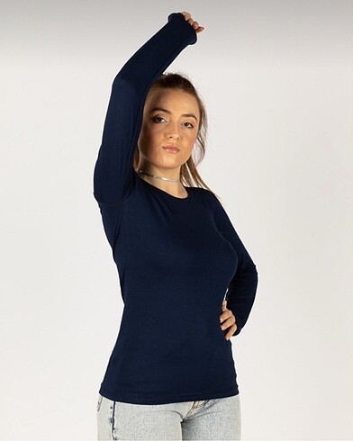 xxl Beden lacivert Renk Lacivert Bisiklet Yaka Basic Body Badi Bady