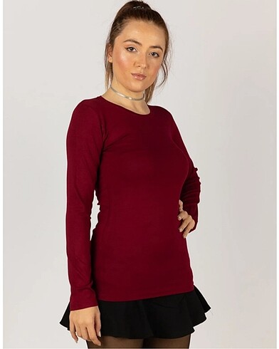 xl Beden Bordo Bisiklet Yaka Basic Body Badi Bady