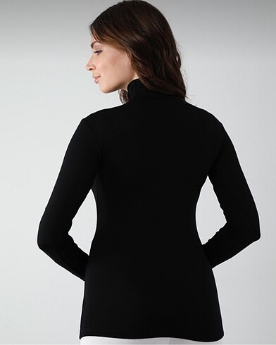xs Beden siyah Renk Siyah Tam Boğazlı Basic Body Badi Bady