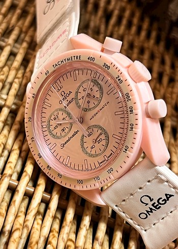  Beden pembe Renk Omega Swatch Kol Saati