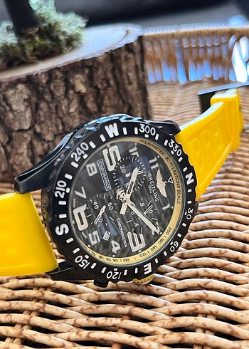 Breitling Sarı Biker Tarzı Erkek Kol Saati